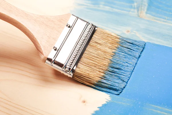 Pintura de madeira natural em azul — Fotografia de Stock