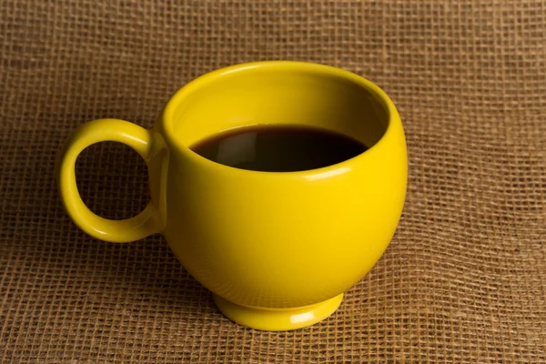 Kaffekopp närbild - gul mugg — Stockfoto