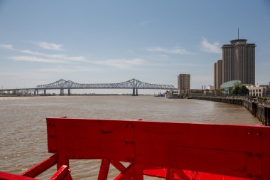 New Orleans - Paddlewheel, Bridge and Buildings clipart