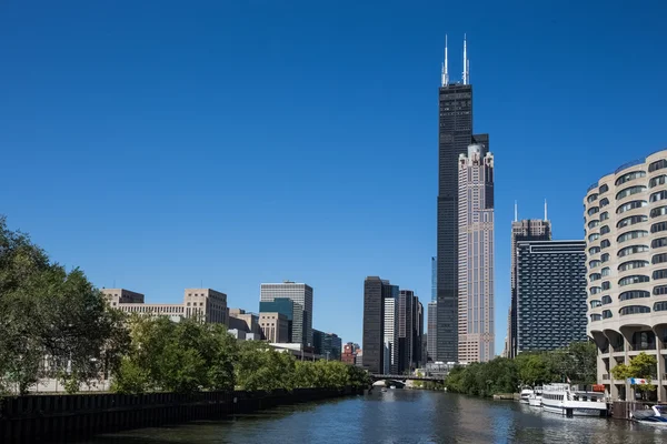 Wieżowce Chicago, w tym Willis Tower — Zdjęcie stockowe
