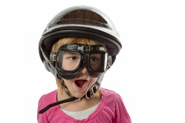 Ready for Anything - Girl with Helmet and Goggles clipart