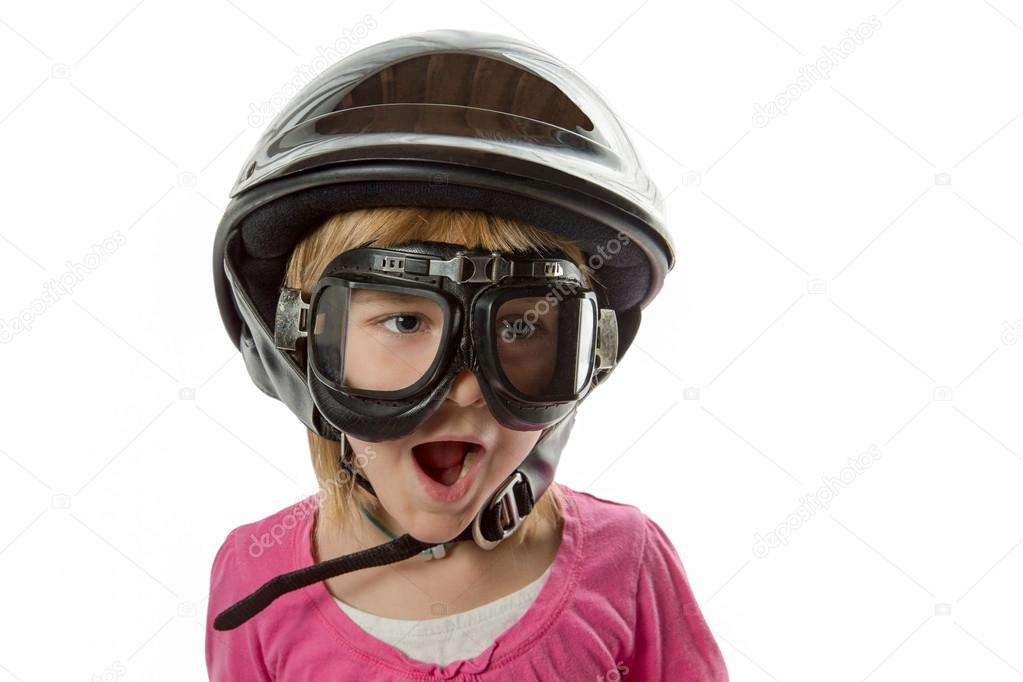 Ready for Anything - Girl with Helmet and Goggles