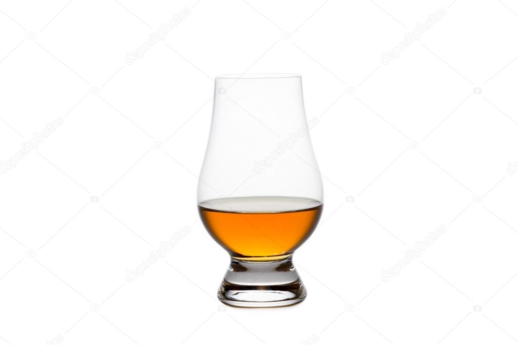 Isolated Whiskey in a Crystal Tasting Glass