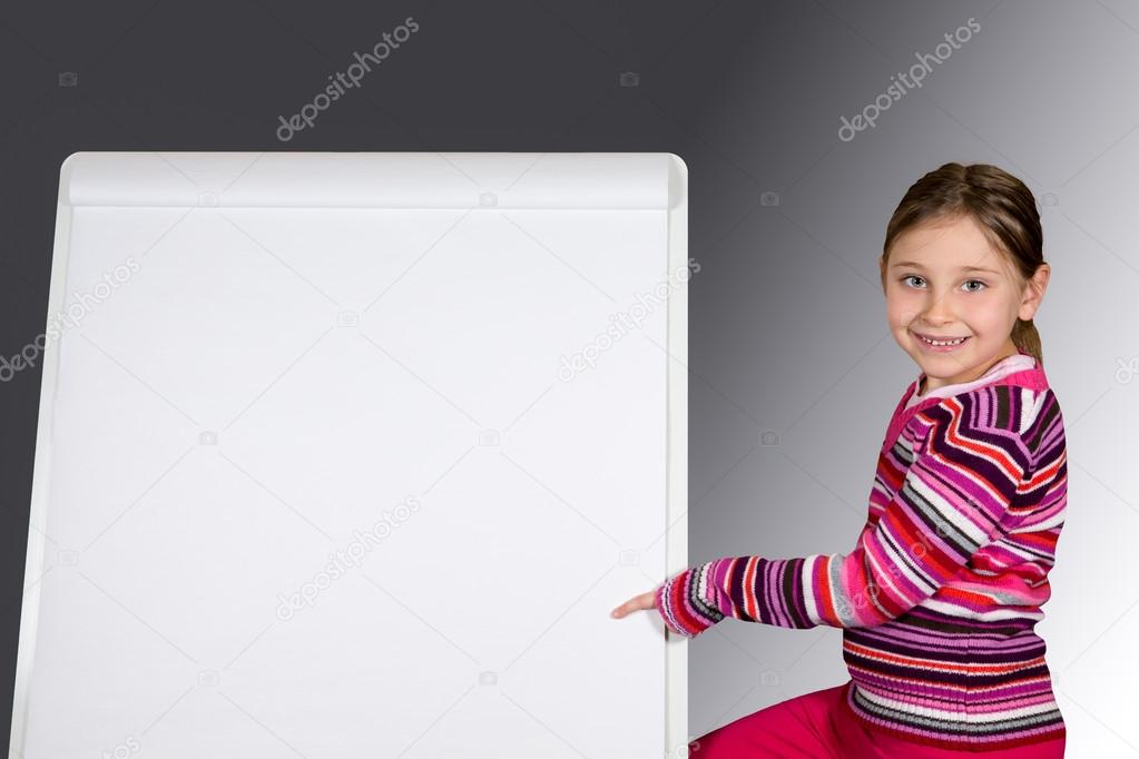 Young Girl with Message Board