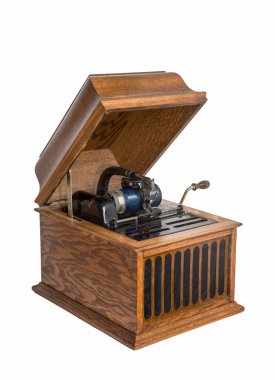 Beyaz izole silindir fonograf