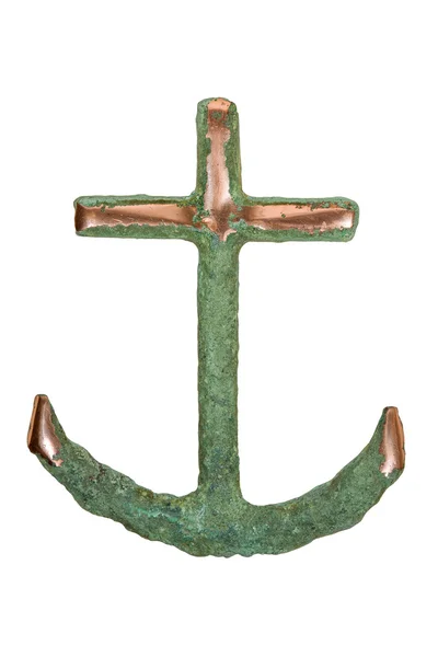 Isolated Copper Ship's Anchor — Stock Photo, Image