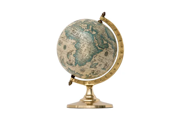 Old Style World Globe - Isolated on White Royalty Free Stock Images