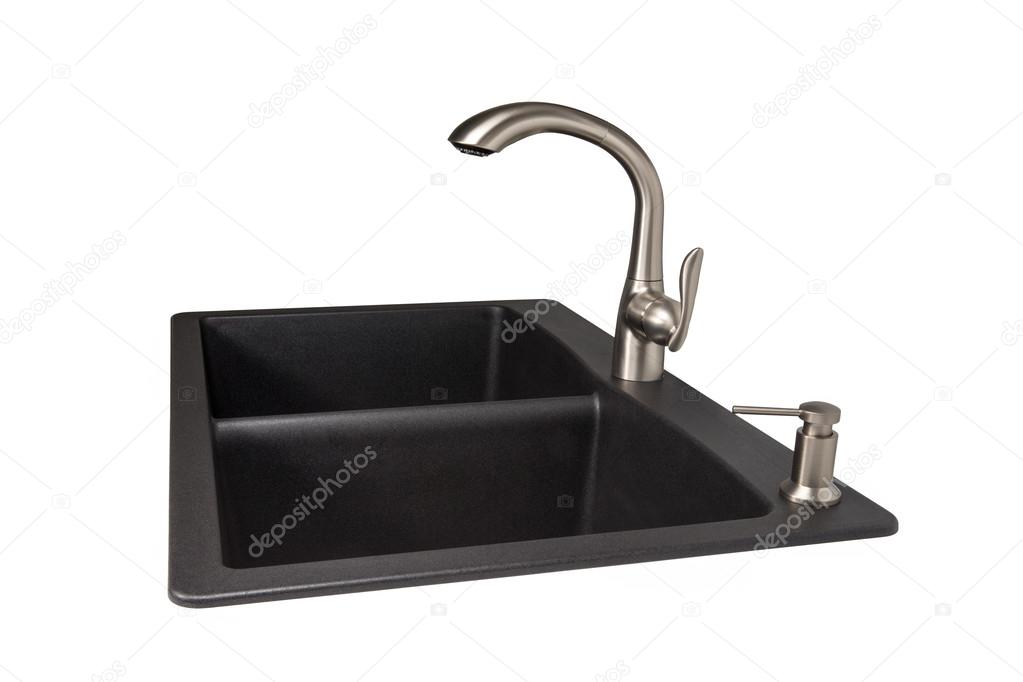 Granite Sink with Brushed Stainless Faucet
