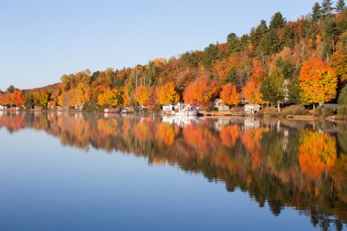 Fall Colors Reflected in a Calm Lake clipart