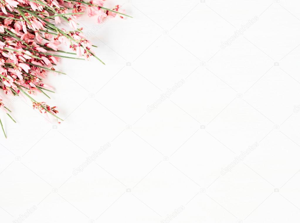 Flowers on wooden table