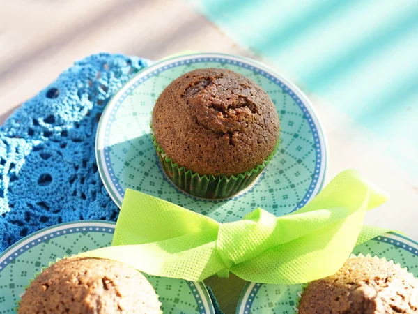 Gryka muffin na talerzu — Zdjęcie stockowe