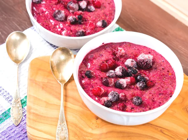 Smoothie bowl with chia puding — Stock Photo, Image