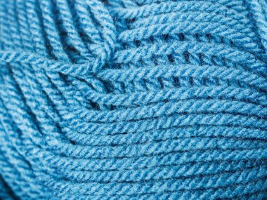 Mavi yün örgü iplik dokusu arkaplanı