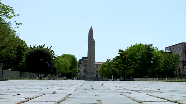 Lege Pleinen Theodosius Obelisken Avondklok — Stockvideo