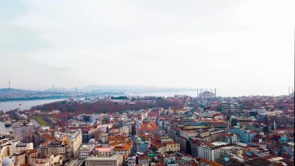 Sobrevoe Edifícios Palácio Santa Sofia Topkapi — Vídeo de Stock