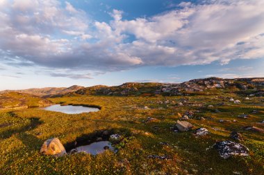 Kutup dairesi arkasında küçük bir göl