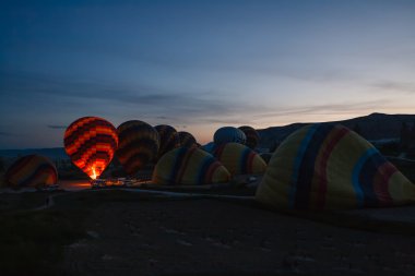 Balonlar kalkış için hazırlık