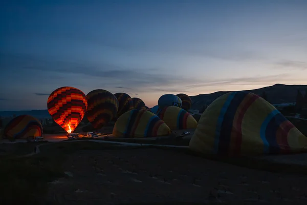 Vorbereitungen für den Ballonstart — Stockfoto