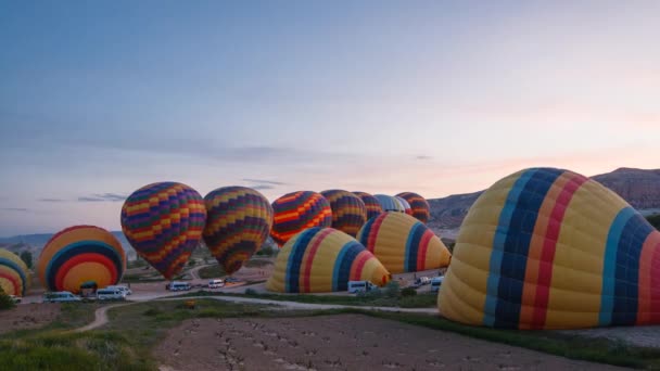 Flights on hot air balloons — Stock Video