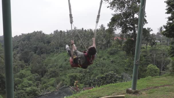 Ubud City Bali Island País Indonésia 2020 Grupo Turistas Passa — Vídeo de Stock