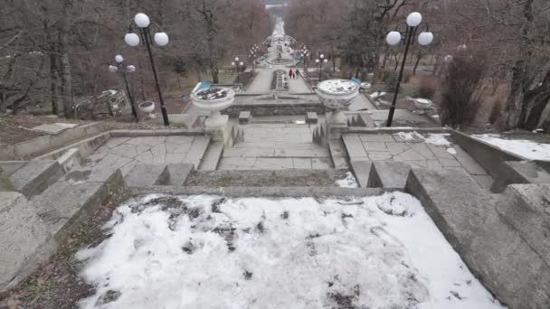 Territoire Stavropol Ville Zheleznovodsk Russie 2020 Escalier Cascade Descend Vers — Video