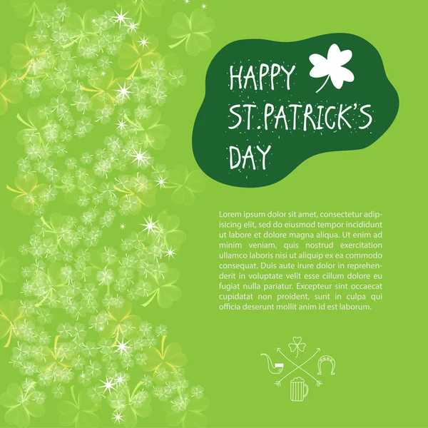 St. Patrick's Day vector design template — Stockový vektor