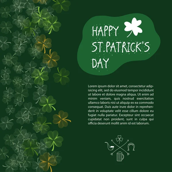 St. Patrick's Day vector design template — Stockový vektor