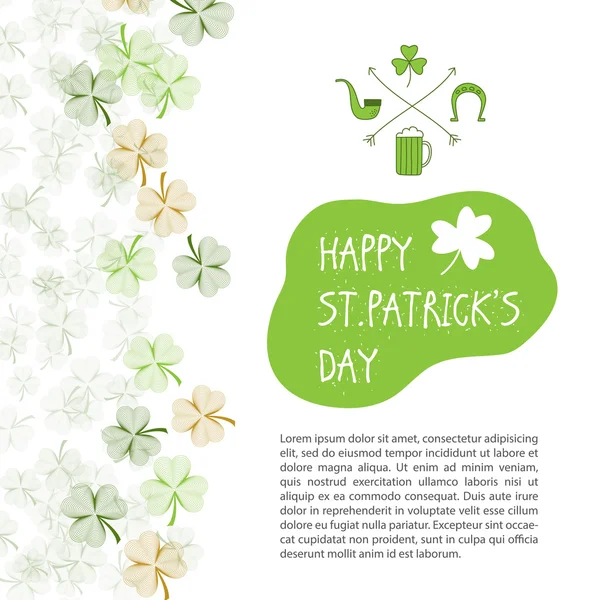 St. Patrick's Day vector design template — Stock Vector