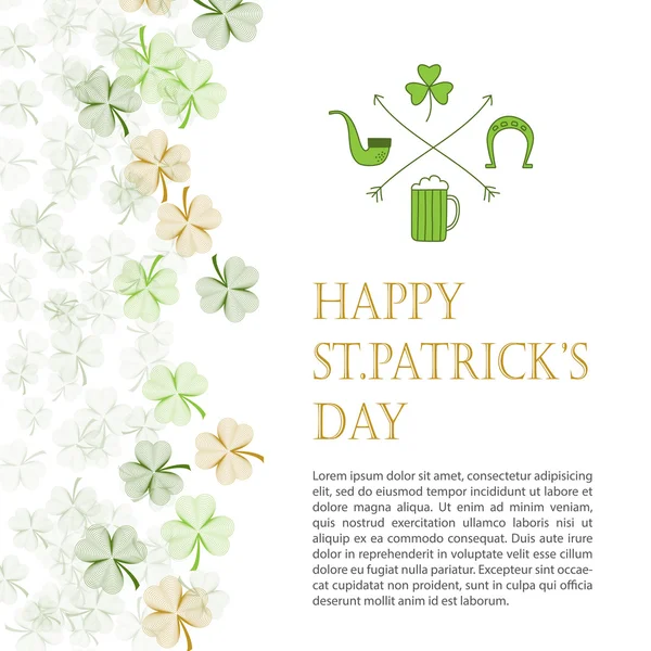 St. Patrick's Day vector design template — Stock Vector