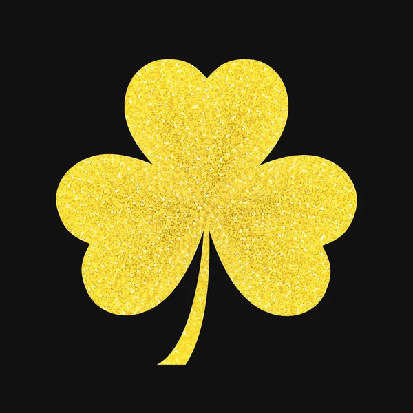 Golden Shamrock - symbol of St. Patrick's day — Stock Vector