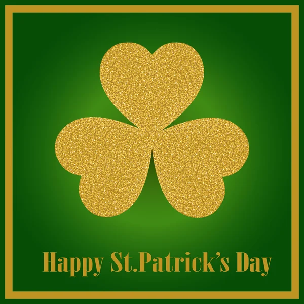 Golden Shamrock - symbol of St. Patrick's day — Stockvector