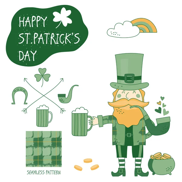 St. Patrick's Day vector design elements set — Stock Vector