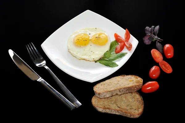 Breakfast with eggs. — Stock Photo, Image