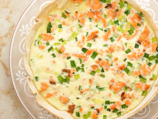 Quiche with salmon - traditional French dish