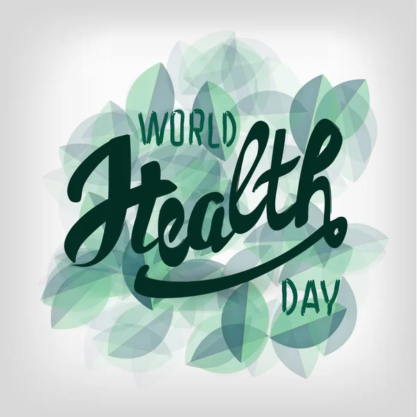 Światowy Dzień Zdrowia. Tekst pisma ręcznie rysowane - świat uzdrawia — Wektor stockowy