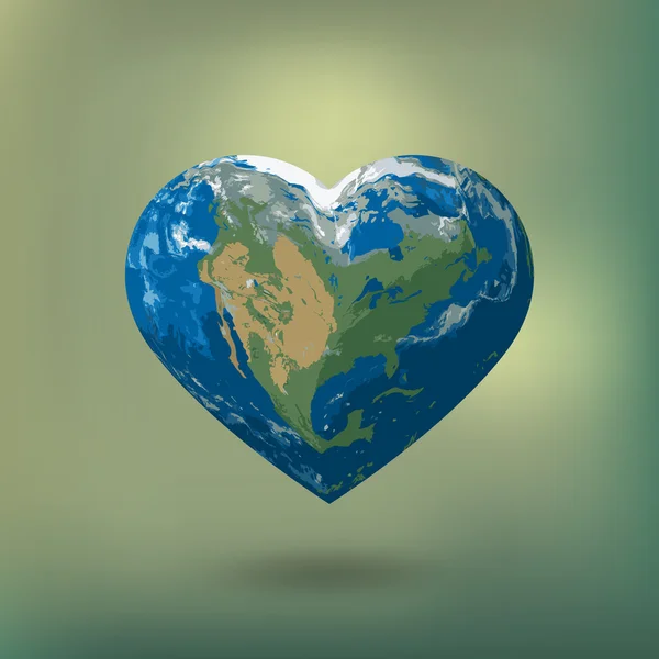 Amerika kıtası ile kalp şeklinde Dünya günü ile Poster