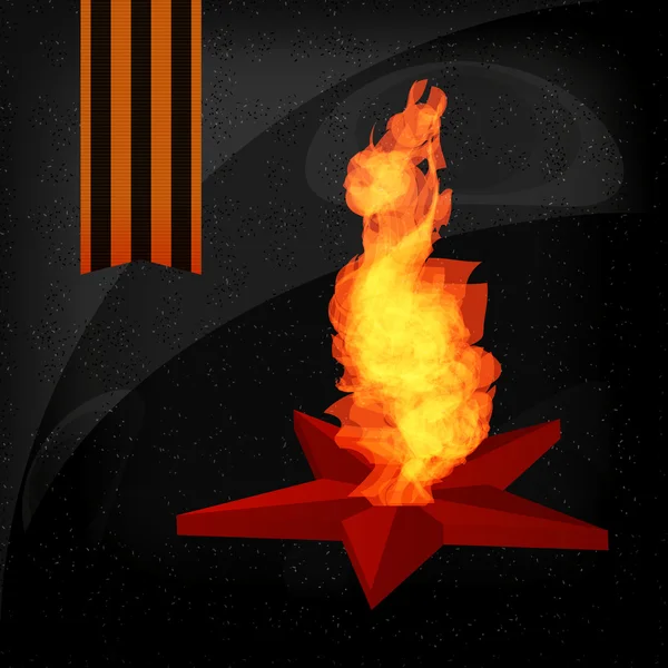 Kızıl Yıldız sonsuz alev ile tebrik kartı