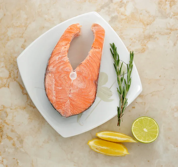 Frozen steak of salmon — Stock Photo, Image