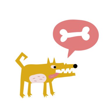 Sevimli köpek düşünme hakkında bir kemik