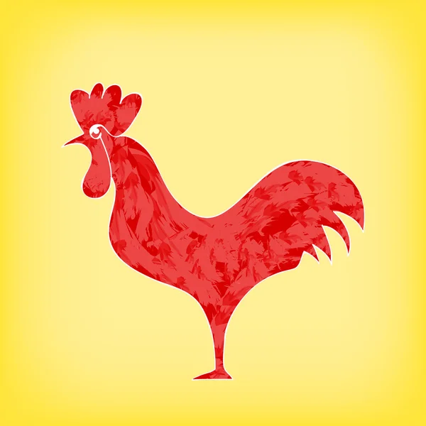 Gallo rosso - simbolo del nuovo 2017 — Vettoriale Stock