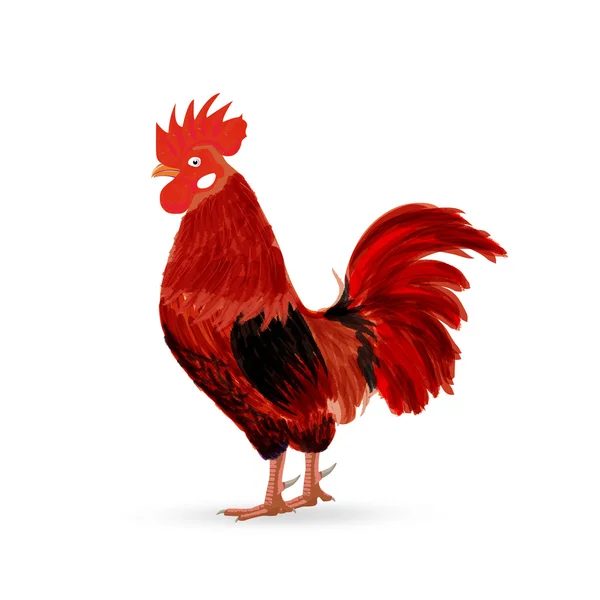 Red Rooster állat jelképe a kínai újév 2017 — Stock Vector