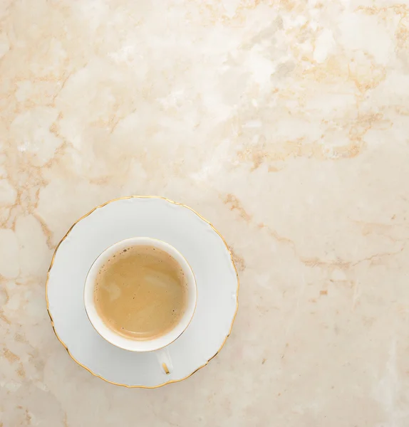 Coffee with milk on a marble background — Stock Photo, Image