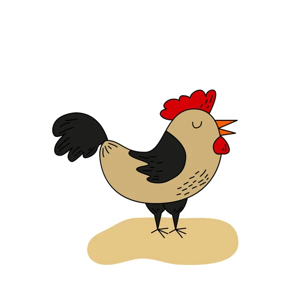 可爱开朗的小公鸡，象征新中国，到 2017 年 — 图库矢量图片