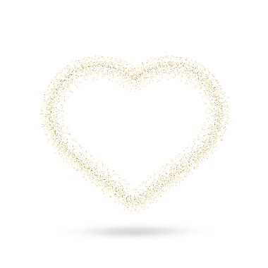 Saydam arka plan üzerinde vektör altın kalp