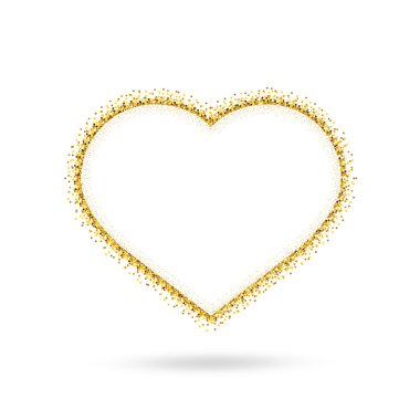 Saydam arka plan üzerinde vektör altın kalp