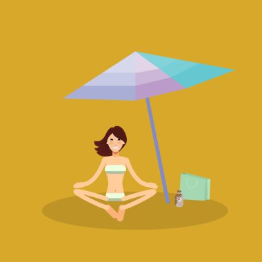 Yaz tatil beach resort yetişkin üzerinde güzel vektör çizim