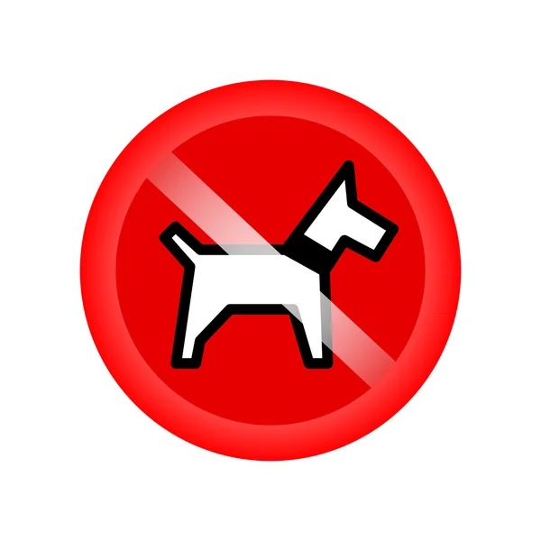 No hay signos de perros aislados sobre fondo rojo . — Vector de stock