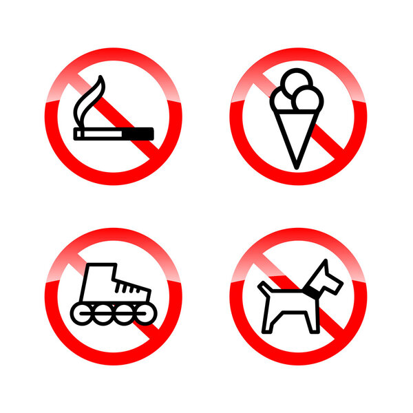 набор запретных знаков на входе в магазин или магазин
