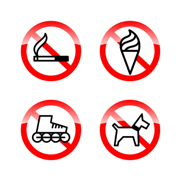 набор запретных знаков на входе в магазин или магазин
