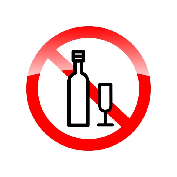 Sin bebidas alcohólicas, prohíbe el vector de signos — Archivo Imágenes Vectoriales